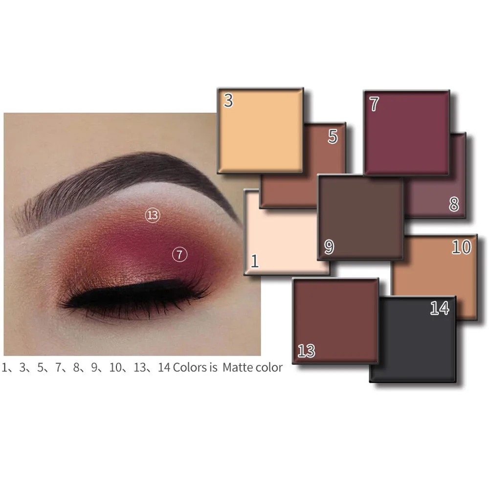 Палетка теней Qibest для век тени косметика блеск водостойкий стойкий инструмент