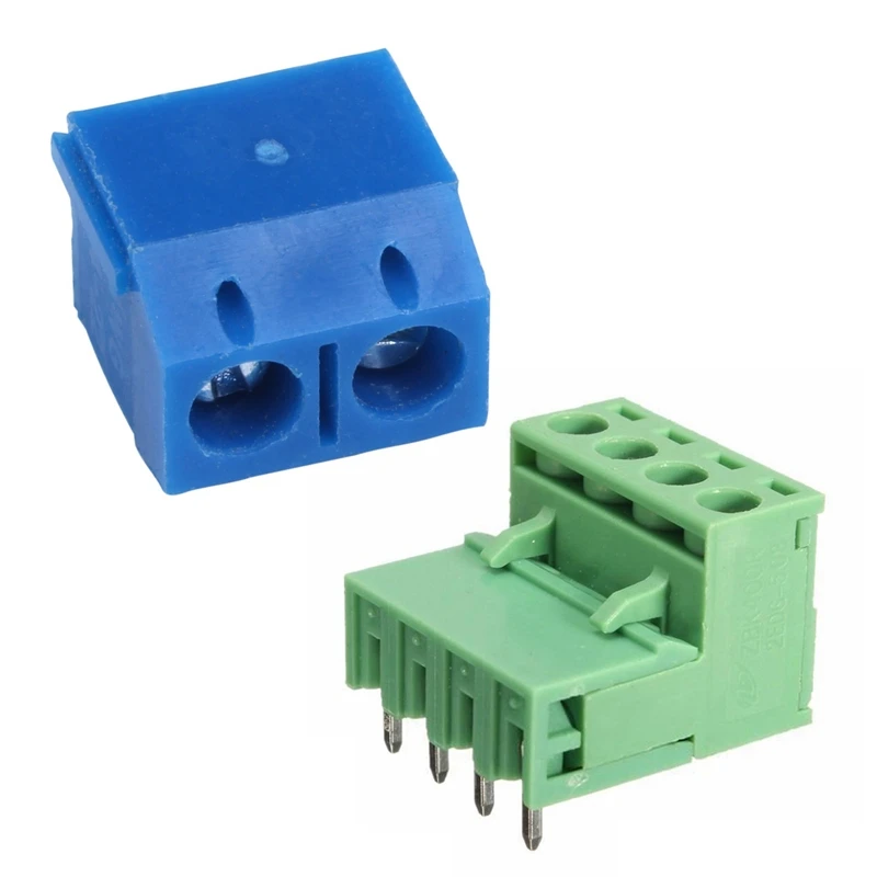 30 шт. 2 способа 2P PCB Крепление винтовой клеммный блок разъем 5 08 мм Шаг синий &amp 10X 2EDG