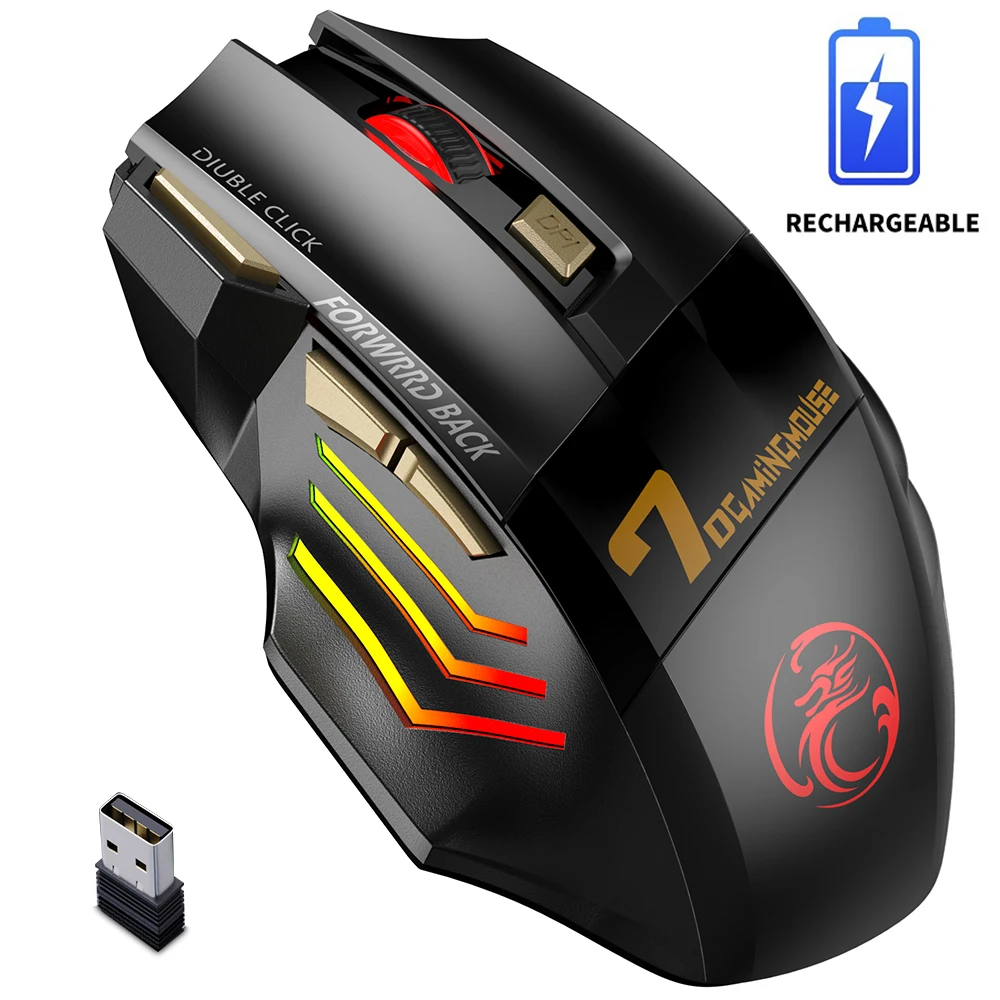 

Wireless Mouse Gamer Computer Mouse Wireless Gaming Mouse Rechargeable Ergonomic Mouse 5500 DPI Silent Mice For Laptop PC