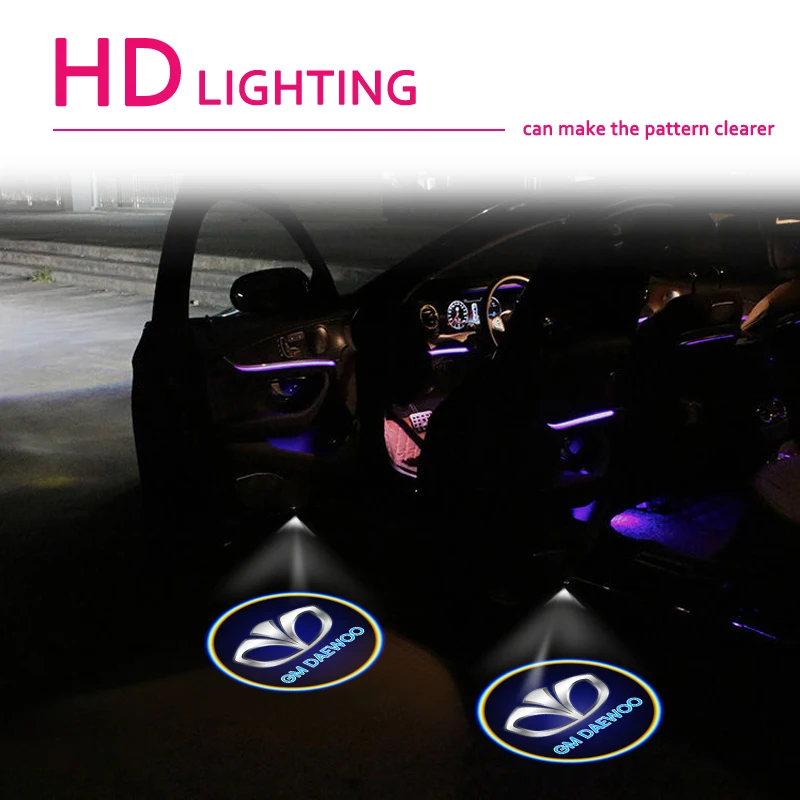 Автомобильная Беспроводная Светодиодная лампа для двери с логотипом Лазерная