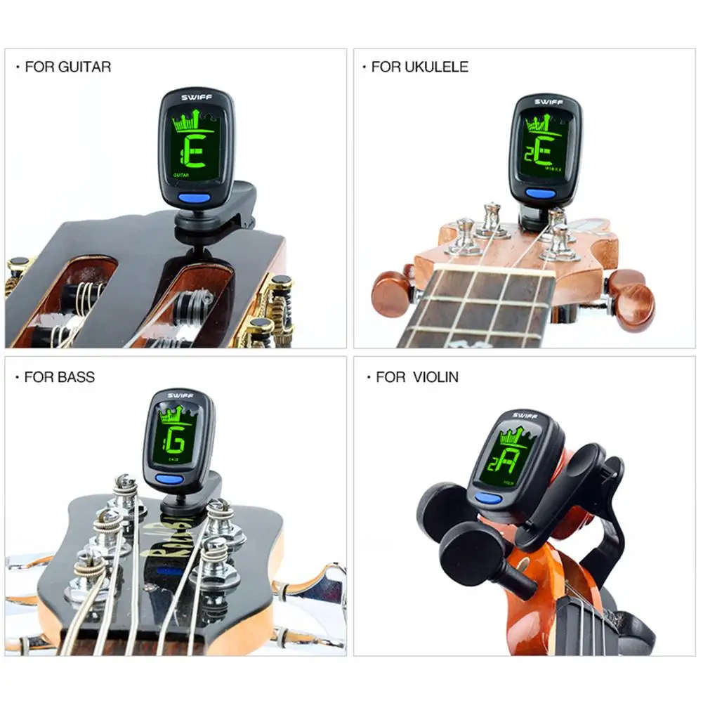 

SWIFF A9 Folk Acoustic Guitar Tuner LCD Soprano Ukulele Violin Electric Tuner Musical Instrument for Guitar Bass Ukulele Violin
