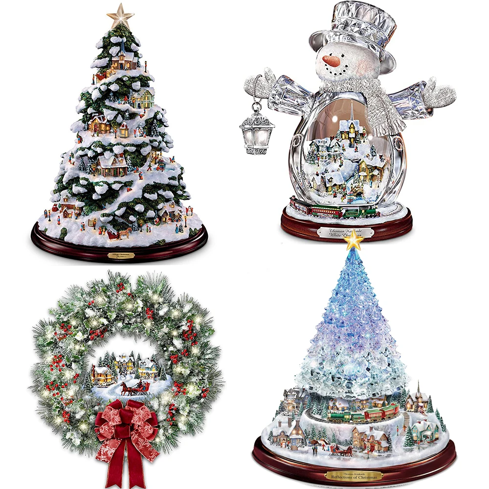 

Christmas Window Paste Stickers Navidad Wall Decal Rotating Sculpture Train Christmas Tree Santa Claus New Year Decoration