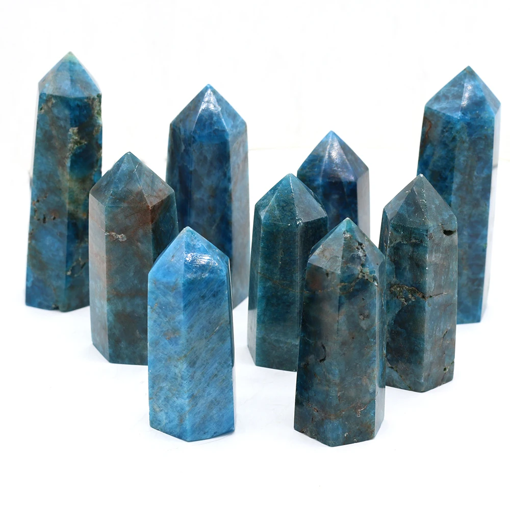 

1Pcs Fashion Hexagonal Prism Ornaments Natural Crystal Apatite Healing Stone Energy Ore Mineral Crafts Home Decoration 20-25 mm