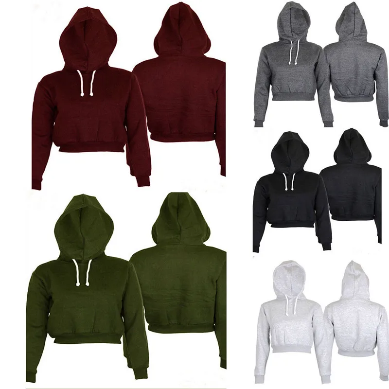 Модная женская толстовка с длинным рукавом пуловер свитшот Женский однотонный