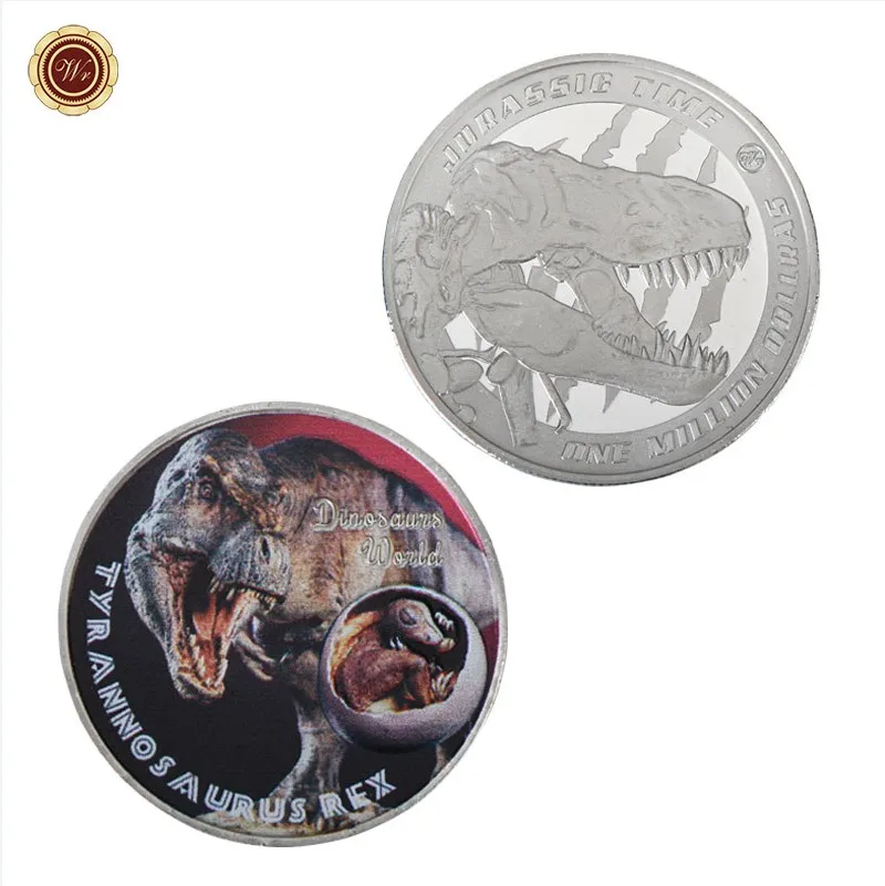 5 шт. WR динозавр Серебряная Фотогалерея с чехлом для монет металлические монеты