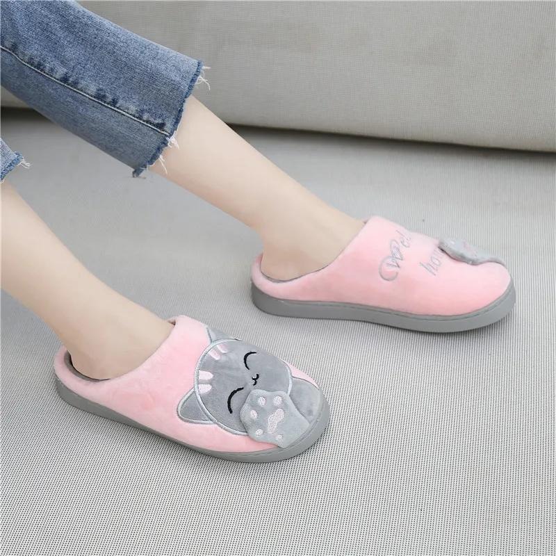 2 пары зимней обуви женские теплые домашние тапочки Вьетнамки меховые шлепанцы с