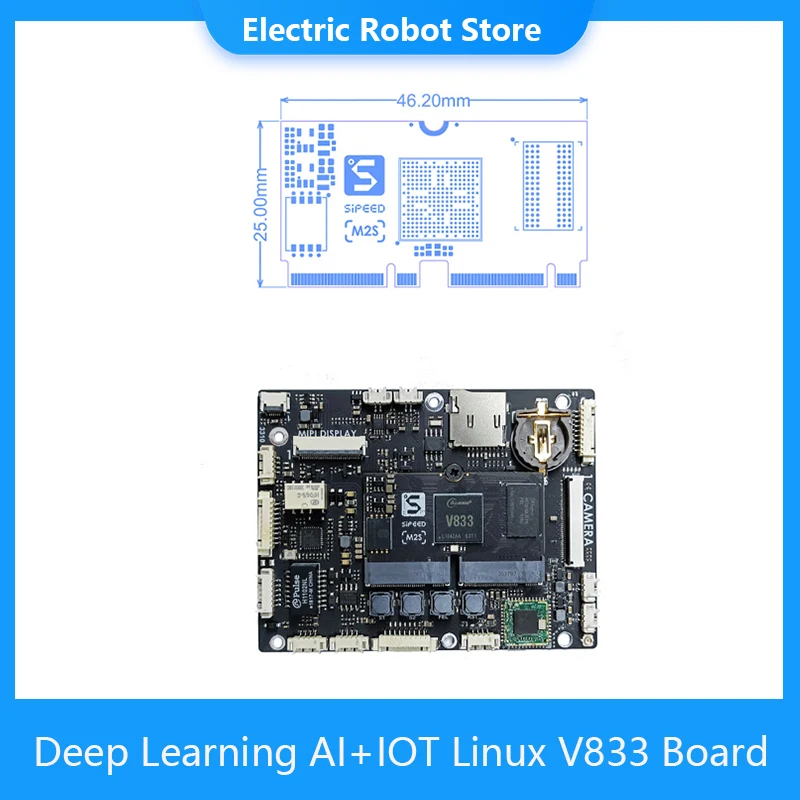 Sipeed MAIX-II M2S разработанная плата глубокого обучения AI + IOT Linux V833 |