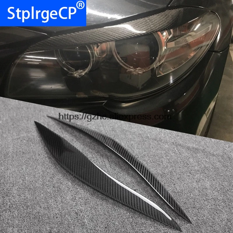 Rear Carbon Fiber Headlights Eyebrows Eyelids for BMW F10 5 series Car Styling Front Headlamp Eyebrows Trim Cover Accessories