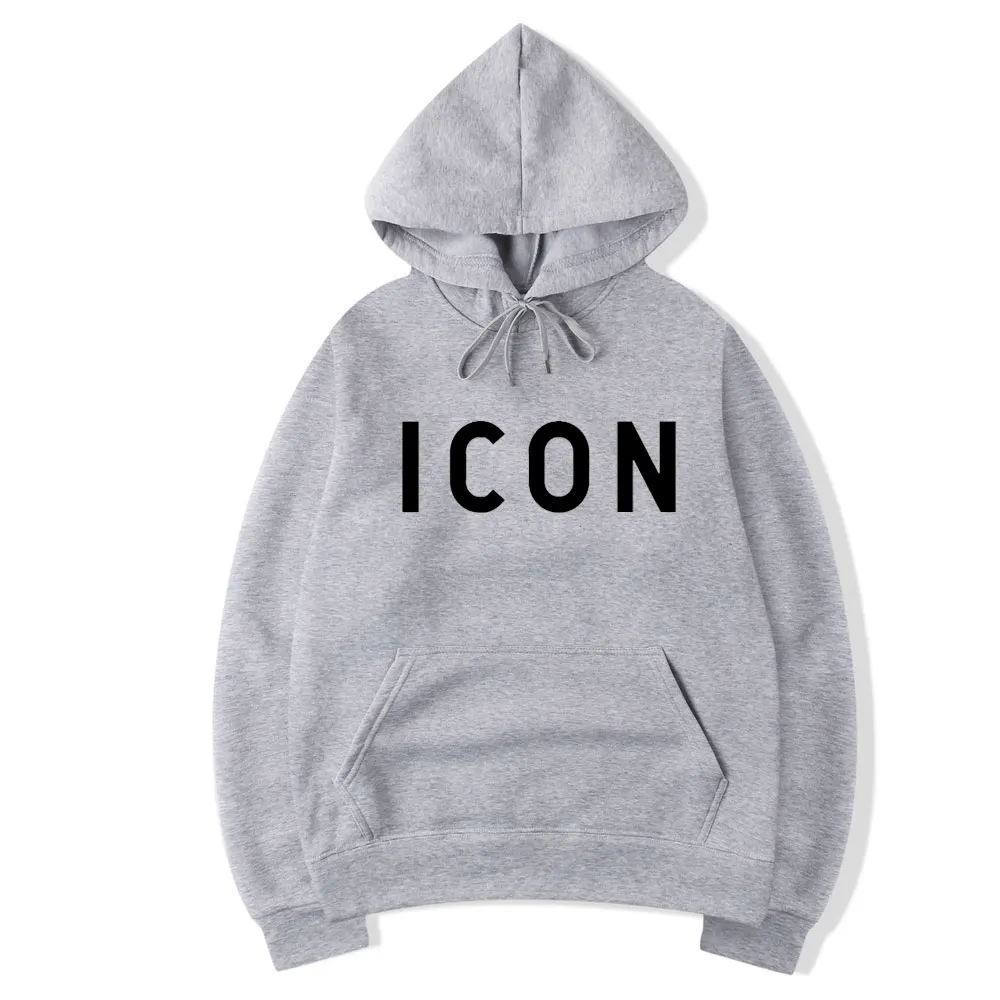 Мужская толстовка с капюшоном Icon модная повседневная в стиле хип-хоп принтом