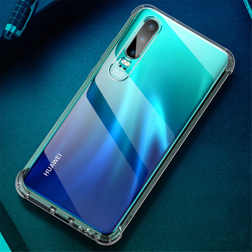 Прозрачный мягкий чехол бампер для Huawei P40 P30 P20 Pro Mate 30 20 Lite с кристаллами и защитой