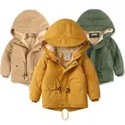 Детская флисовая куртка, для мальчиков и девочек, теплая ветровка с капюшоном