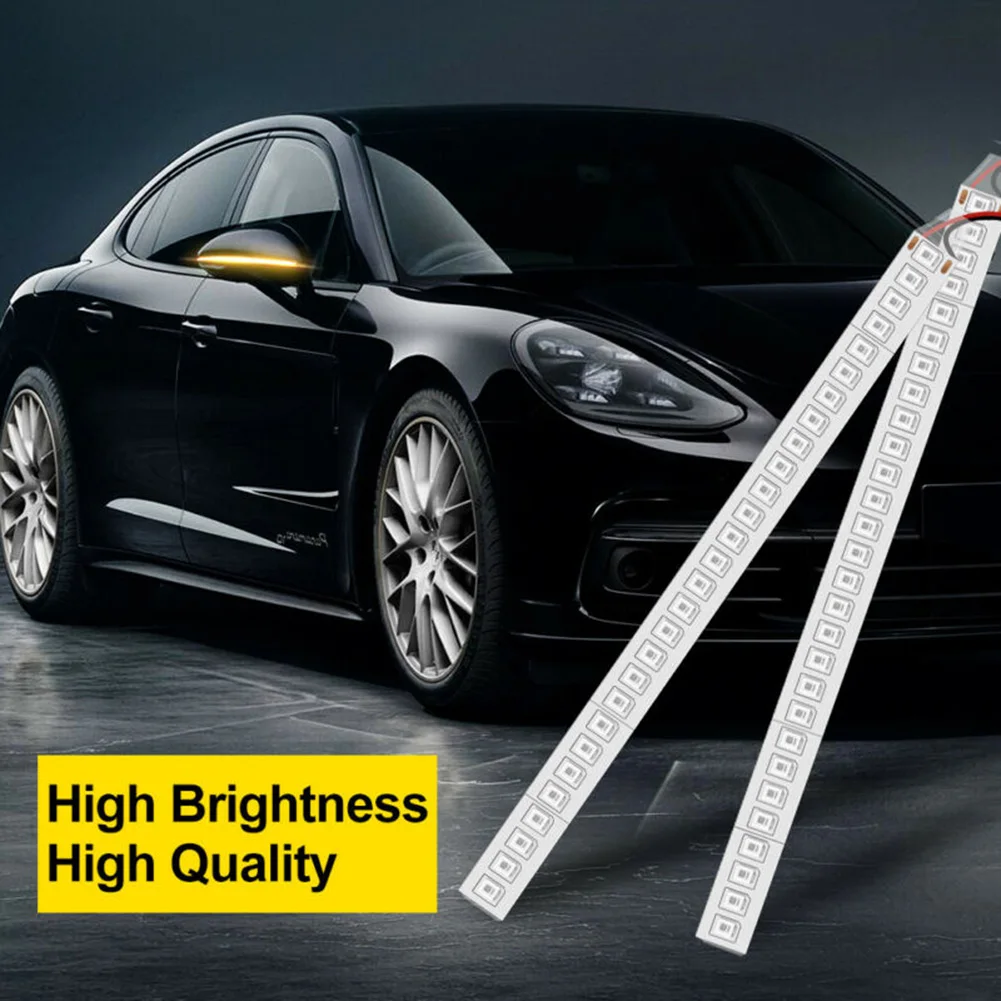 

DC 12V Car Rearview Mirror Indicator Lamp Streamer Strip Flowing Turn Signal Light LED 28SMD Chips Super Bright