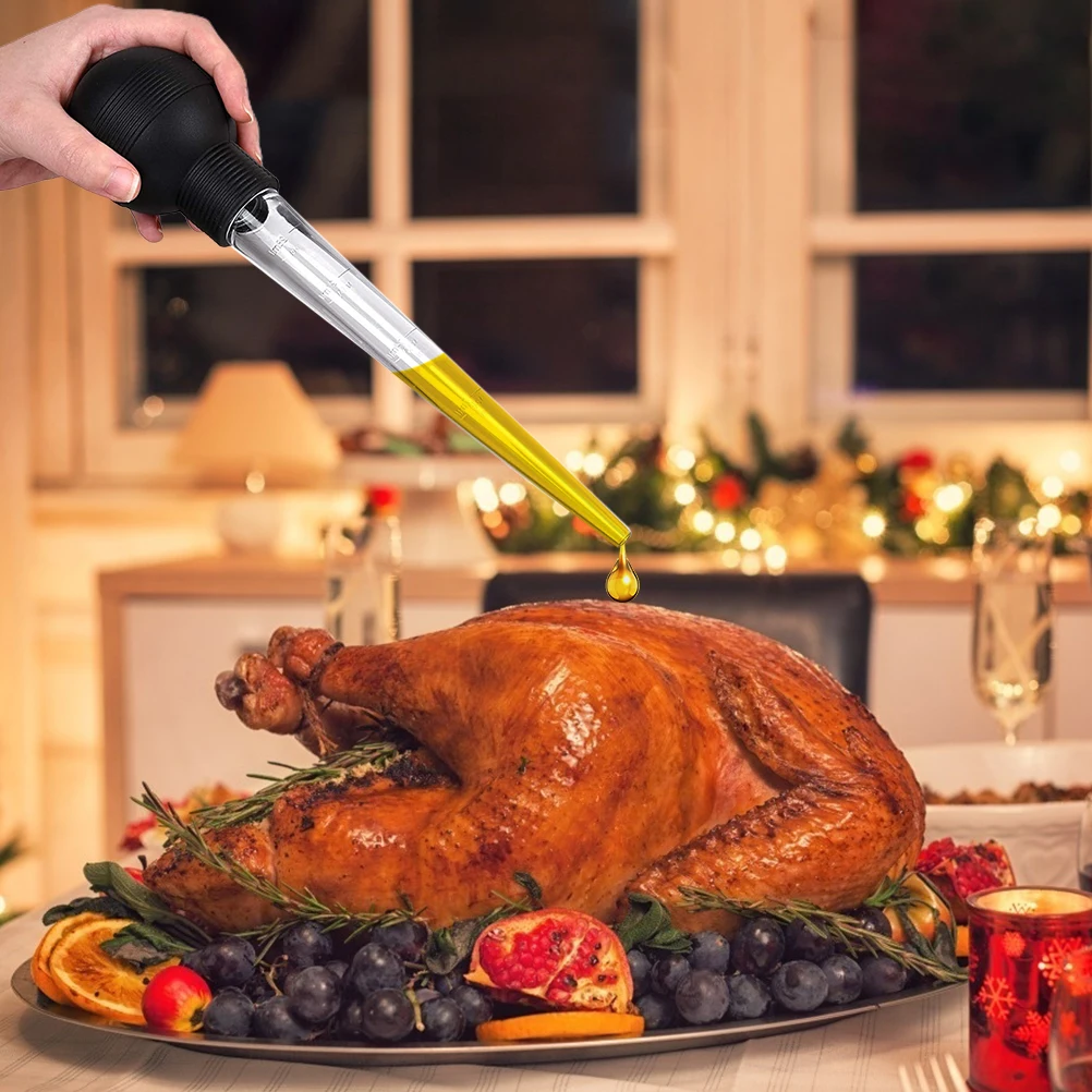 

Portable Barbecue Tool Oil Suction Pipe BBQ Oil Tube Liquid BBQ Baster Juice dropper Chicken Turkey Meat Sauce Oil Tube