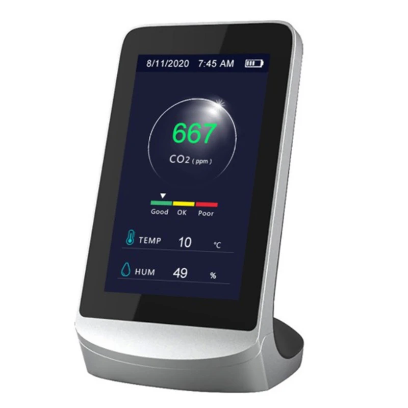 

Indoor Multi-Function Air Detector Gas Quality Monitor CO2 Carbon Dioxide Meter with 4.3 Inch Air Analyzer Meter