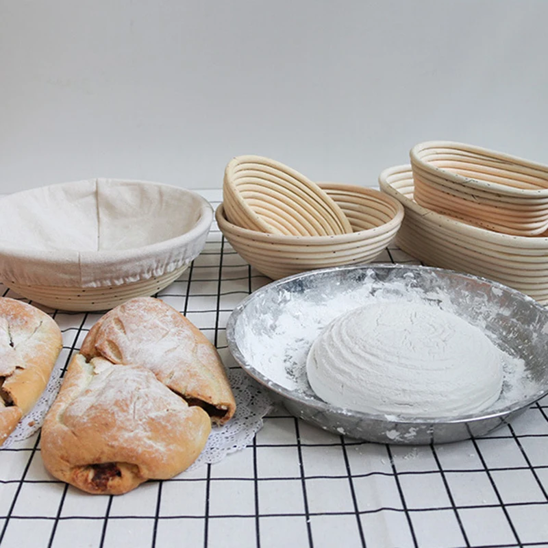 5pcs Round Rattan Wicker Dough Fermentation Sourdough Banneton Bread Basket Baking Tool Set Natural Proofing | Дом и сад