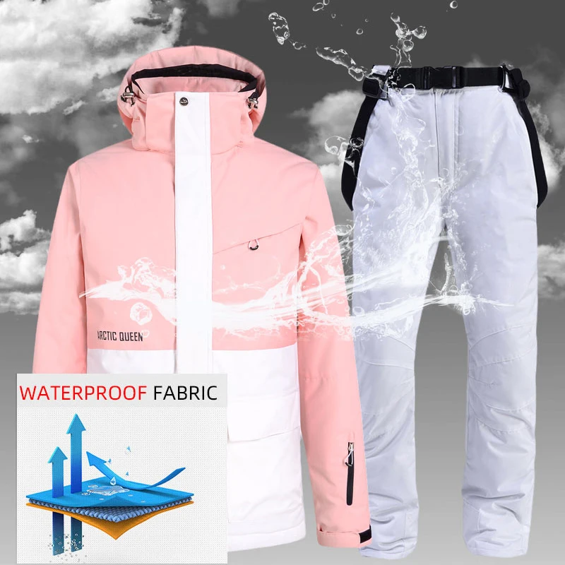 Женский лыжный костюм с курткой ветрозащитные водонепроницаемые лыжные куртки и
