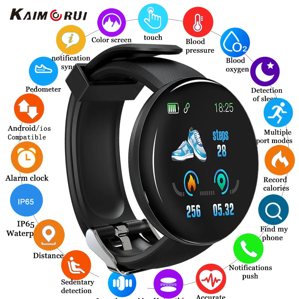 D18 Смарт часы для мужчин и женщин фитнес трекер Bluetooth спортивные D13 Smartband 116 Plus Android
