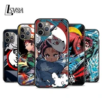 anime demon slayer shockproof cover for apple iphone 12 11 se xs xr x 7 8 6 5 s mini plus pro max 2020 black phone case