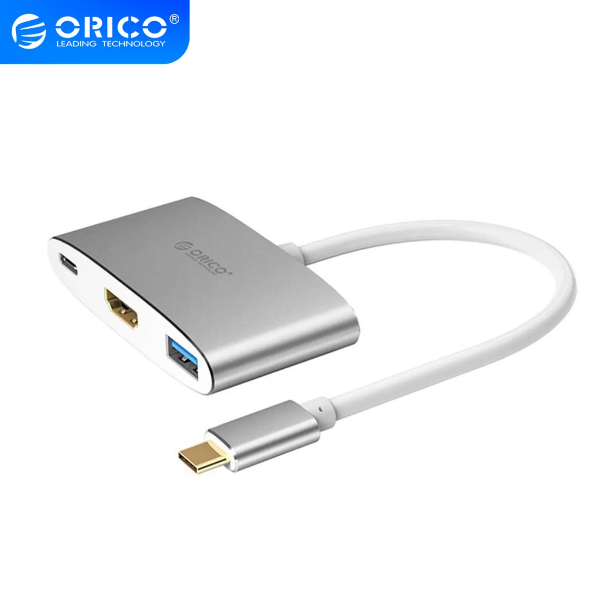 Алюминиевый Концентратор ORICO XD 313 TYPE C для HDMI совместимый/USB3.0/TYPE конвертер