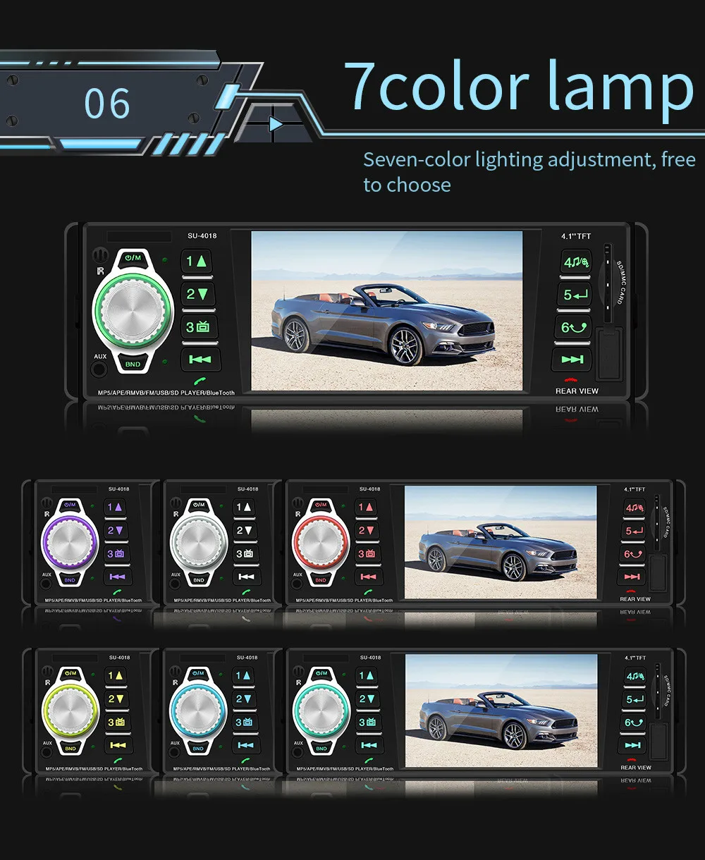 Автомагнитола Coche 1 din 4018B аудио Авто Стерео FM Bluetooth 2,0 Камера заднего вида oto teypleri сабвуфер радио