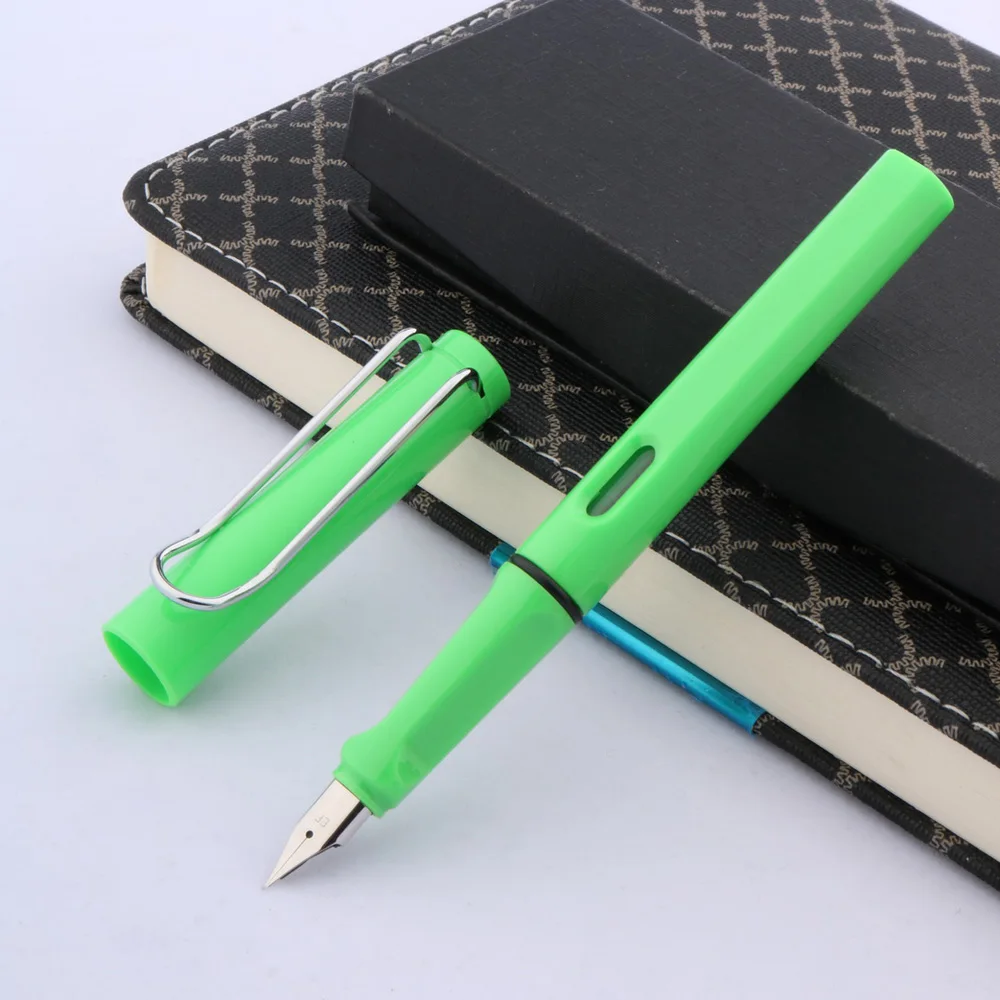 Ручка перьевая классическая с клипсой зеленая/серебристая 407 | Канцтовары для