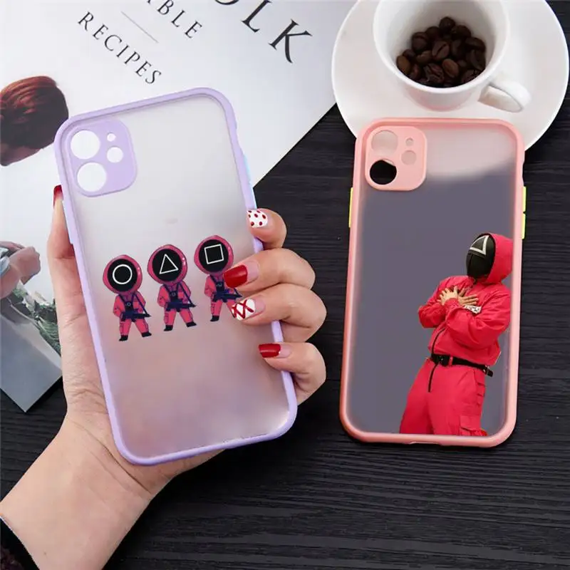 

Squid Game Korean TV series Phone Case matte transparent For iphone 7 8 11 12 plus mini x xs xr pro max cover