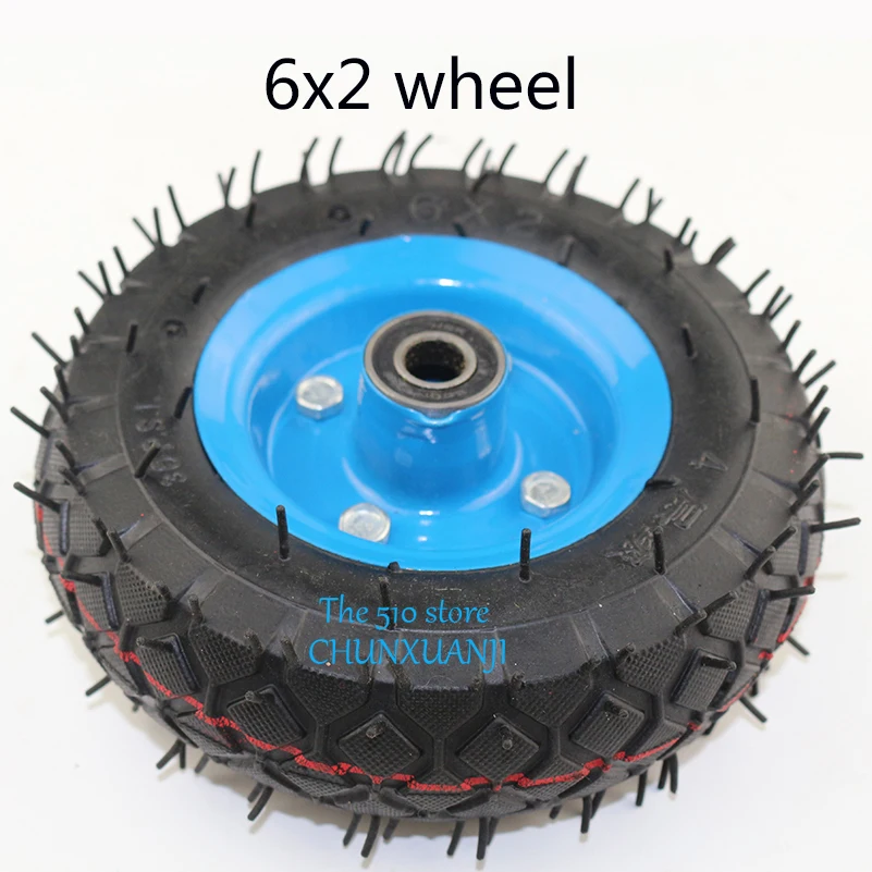 

Good quality 6x2 tire tyre rim 6 inch 15cm pneumatic wheel pump wheel trolley cart wheel roller caster wheel caster 6*2