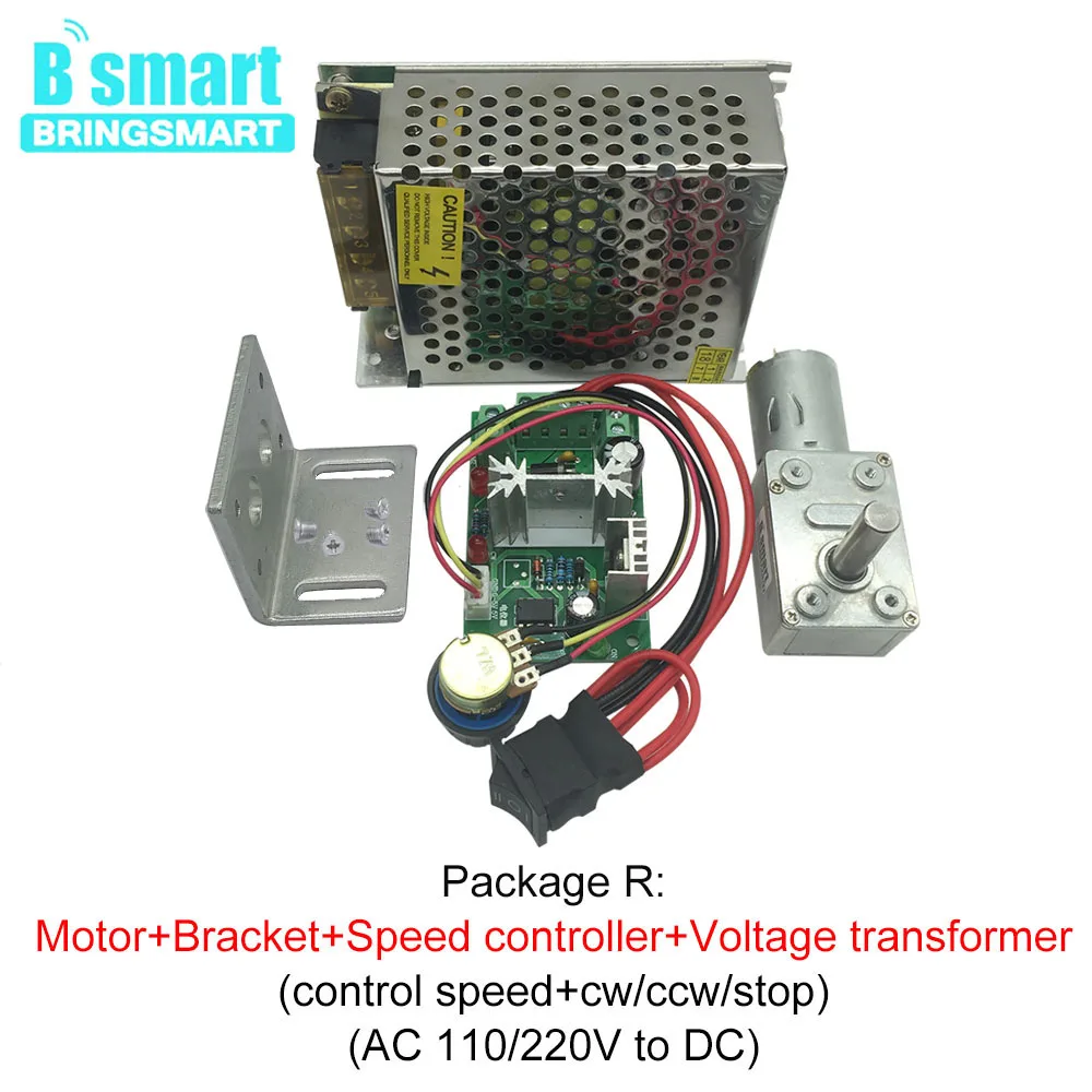 Реверсивный Редуктор электродвигателя Bringsmart JGY370 D7 с постоянным током 12 В 6 24