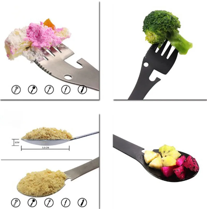 

Multitool Portable Multi Tool Flatware Can Opener Camp Spork Cutlery Utensil Bottle Picnic Stainless Steel Tableware Fork Spoon
