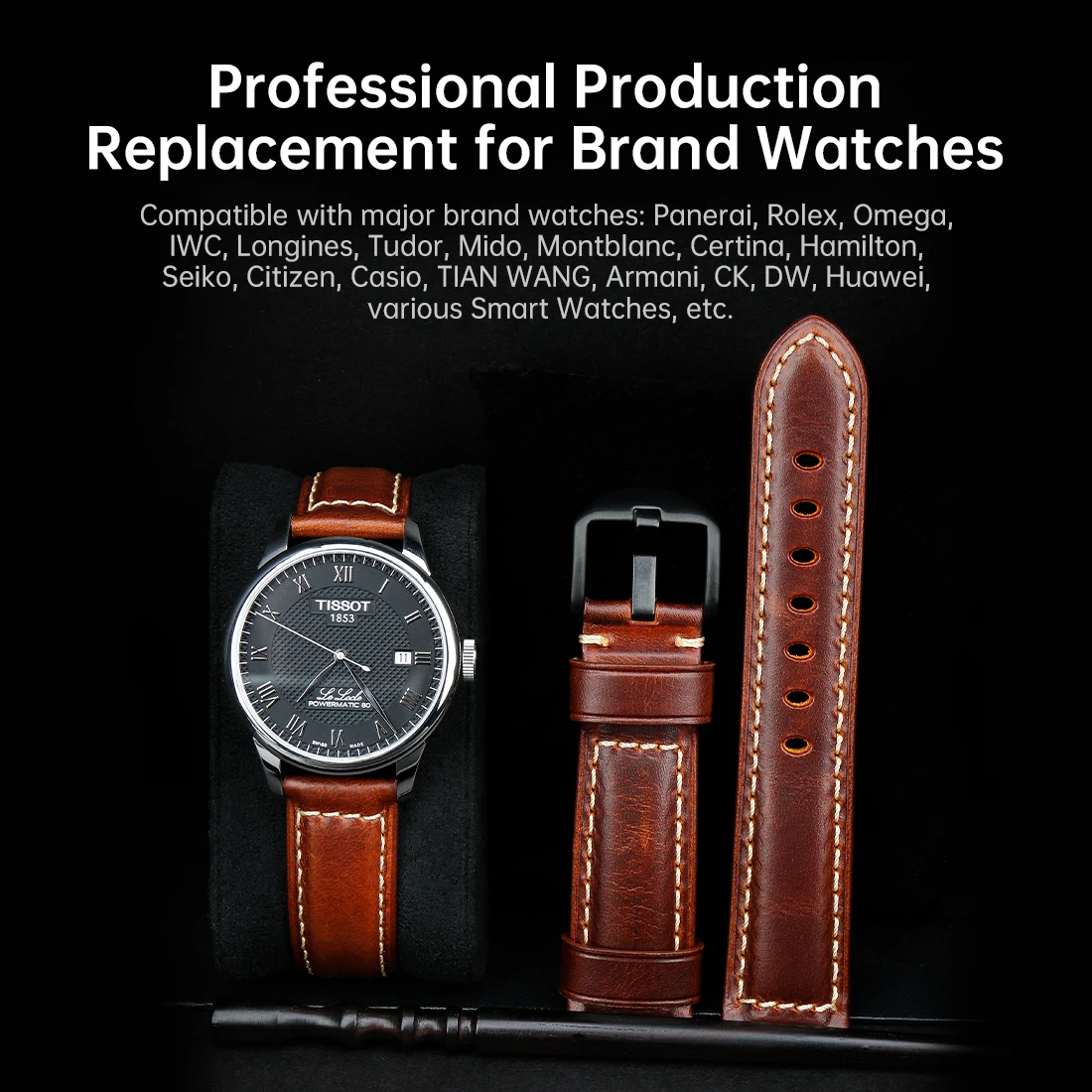 Vintage Genuine Leather Watchbands Italian Belt For Samsung Galaxy Watch 46mm Watch Strap Women Men Cowhide Watch Accessories