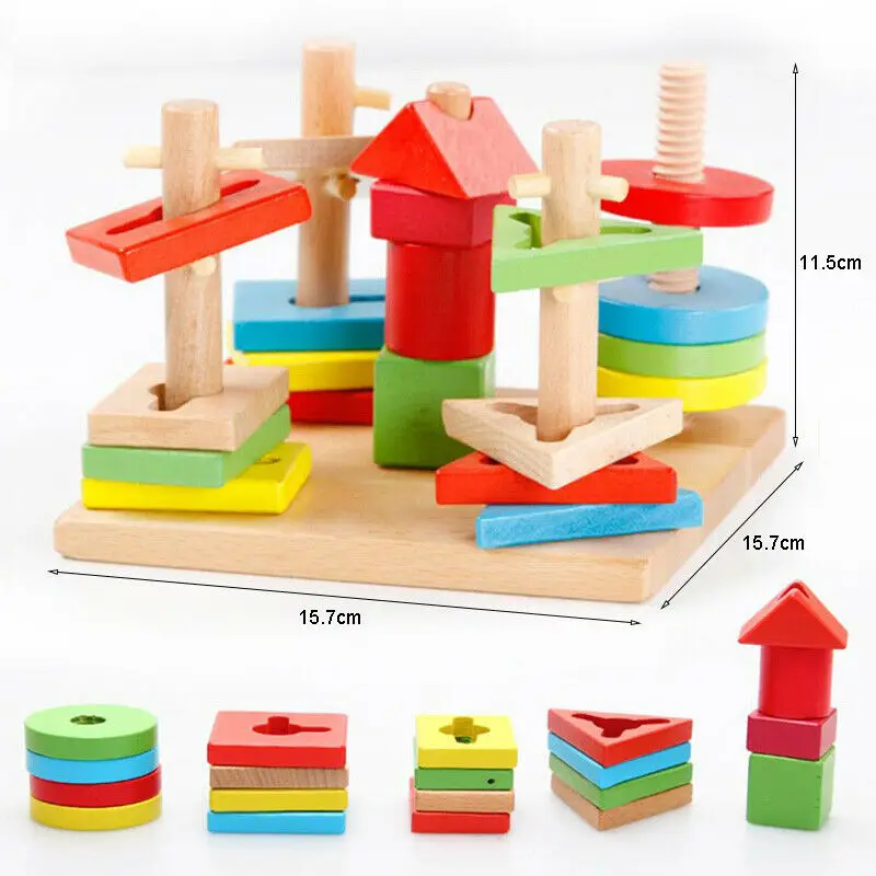 Строительные блоки Монтессори деревянные игрушки для детей в подарок |