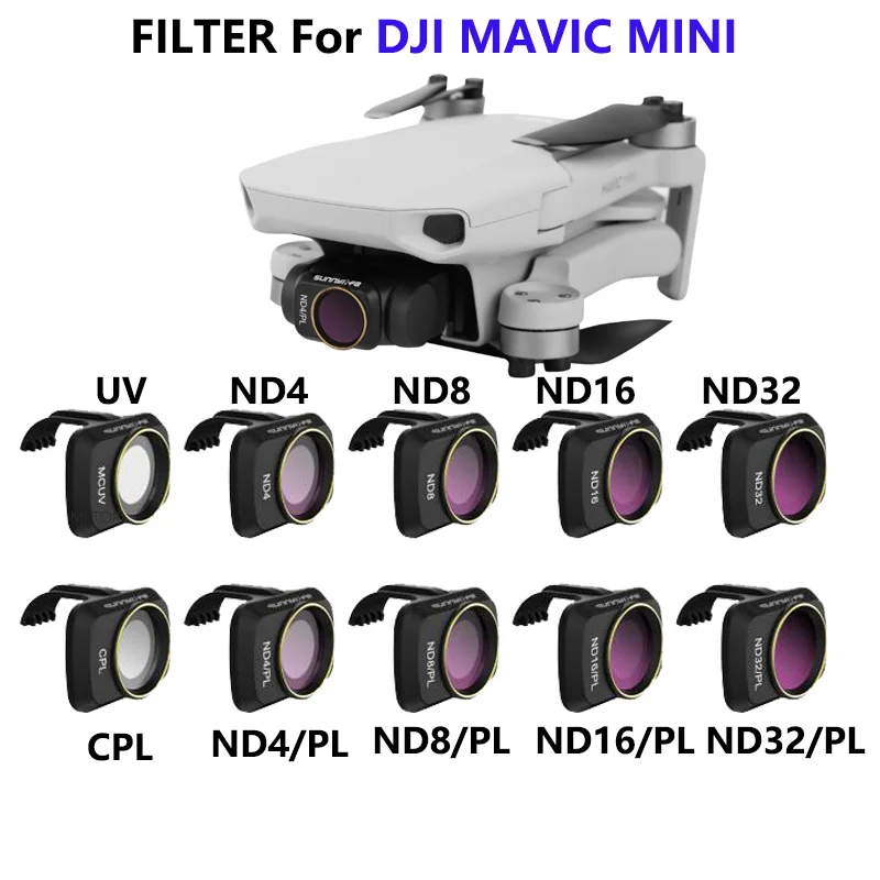Комплект поляризационных фильтров для DJI Mavic Mini/ Mini 2 фильтр камеры ND/PL MCUV ND4 ND8 ND16 ND32
