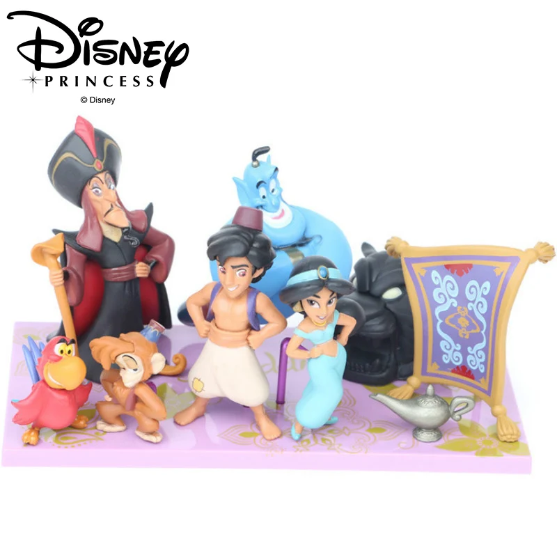 Disney 2 10 см Аладдин 8 шт. мультфильм принцесса кукла Жасмин Джин Джафар аниме