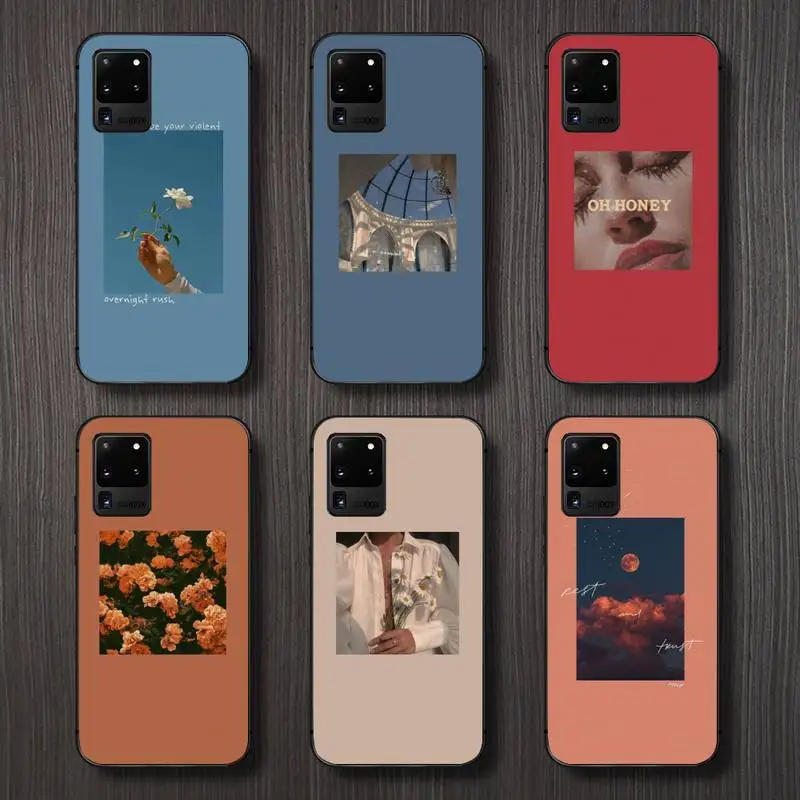 

Art aesthetics flowers pattern Phone Case For Samsung galaxy A S note 10 7 8 9 20 30 31 40 50 51 70 71 21 s ultra plus