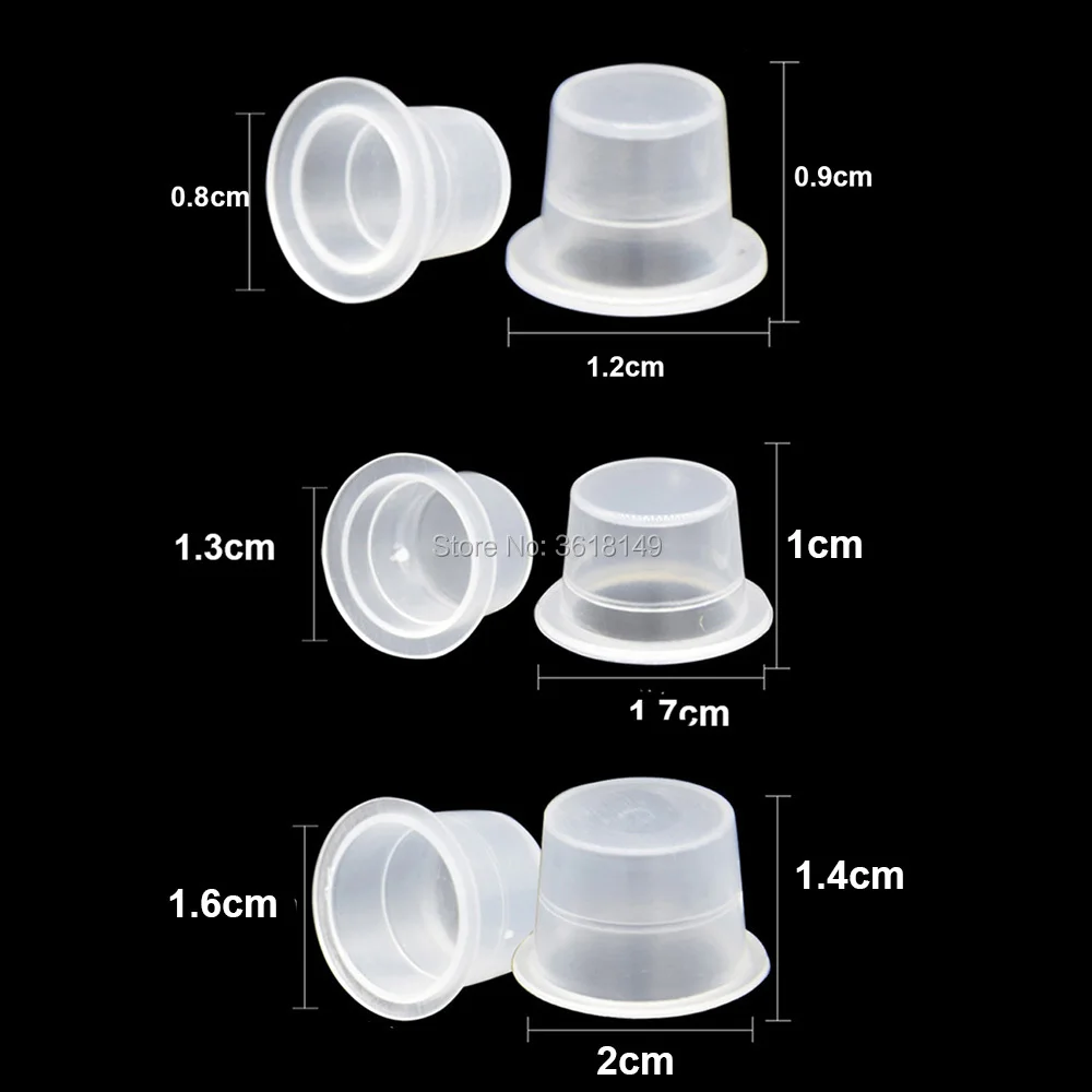 

500pcs Disposable Plastic Tattoo Ink Cup Cap Pigment Holder Container Small Medium Large Permanent Tattoo Accessory Supplies