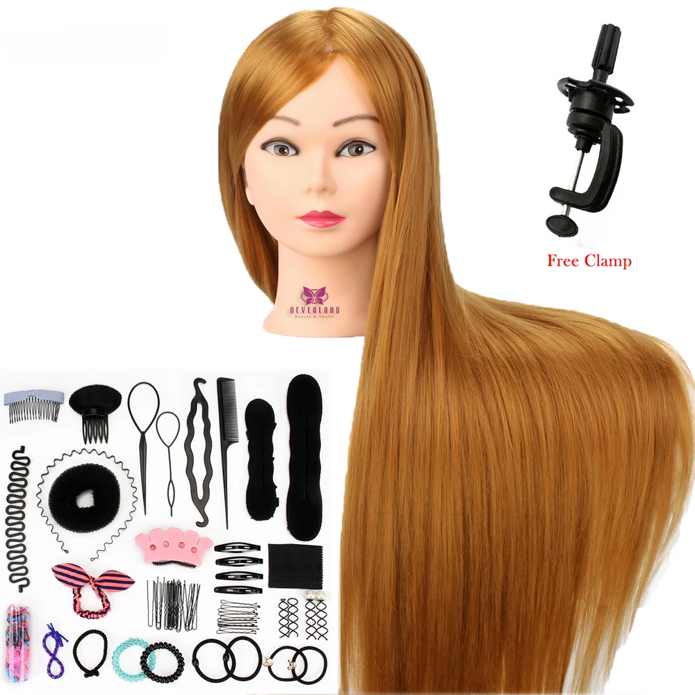 Обучение на манекене головы 30 '' волосы для укладки коричневых волос голова