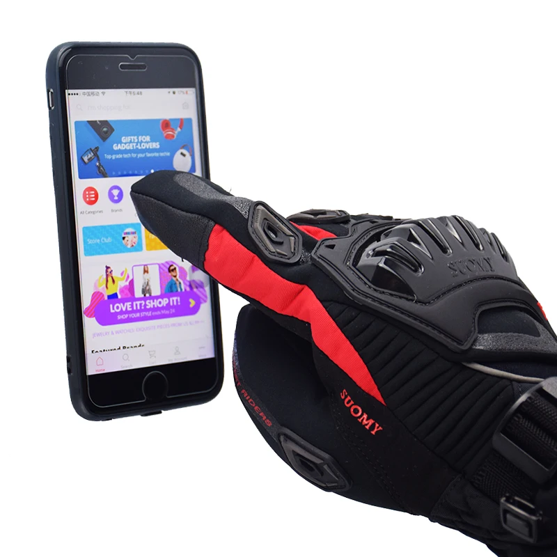 100% водонепроницаемые SUOMY мотоциклетные перчатки с сенсорным экраном зимние