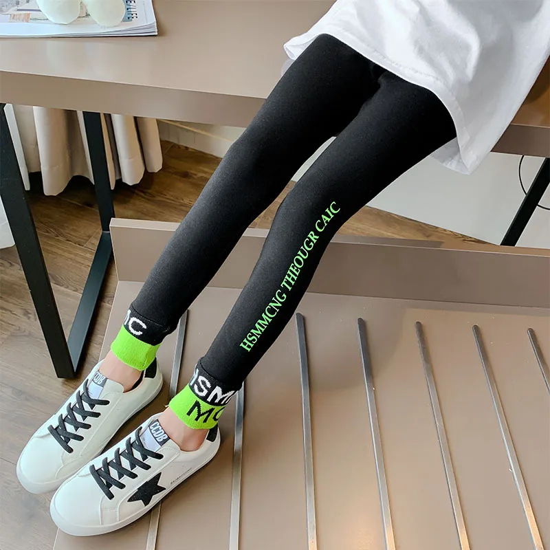Children Autumn Pants Letter Kids Yoga Girls Skinny Pencil Pants Autumn Leggings Winter Trousers Sport Bottom Children Clothes