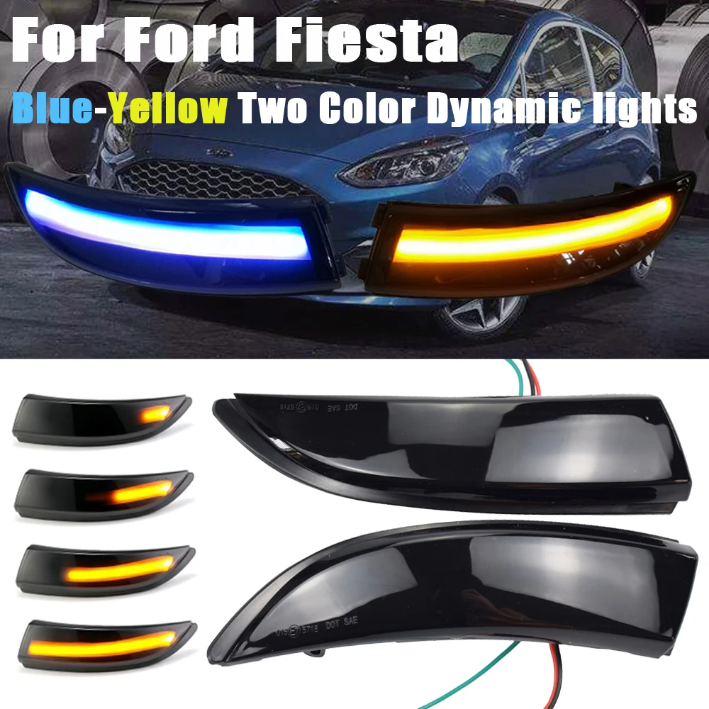 

2pcs Car Accessories LED Dynamic Turn Signal Side Wing Mirror Indicator Light Lamp For Ford Fiesta 2008-2017