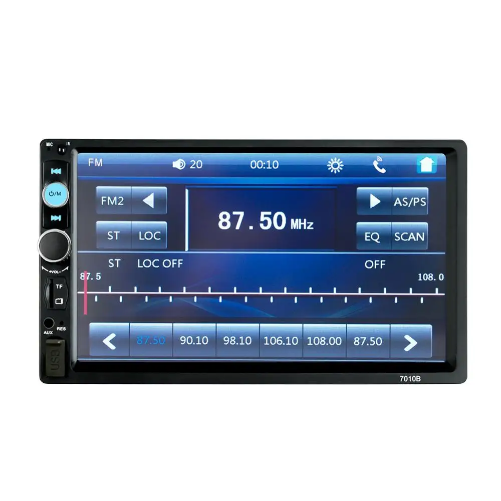 2din автомобильный Радио Мультимедиа Стерео FM USB AUX Bluetooth Авто 7010B MP5 плеер Зеркало