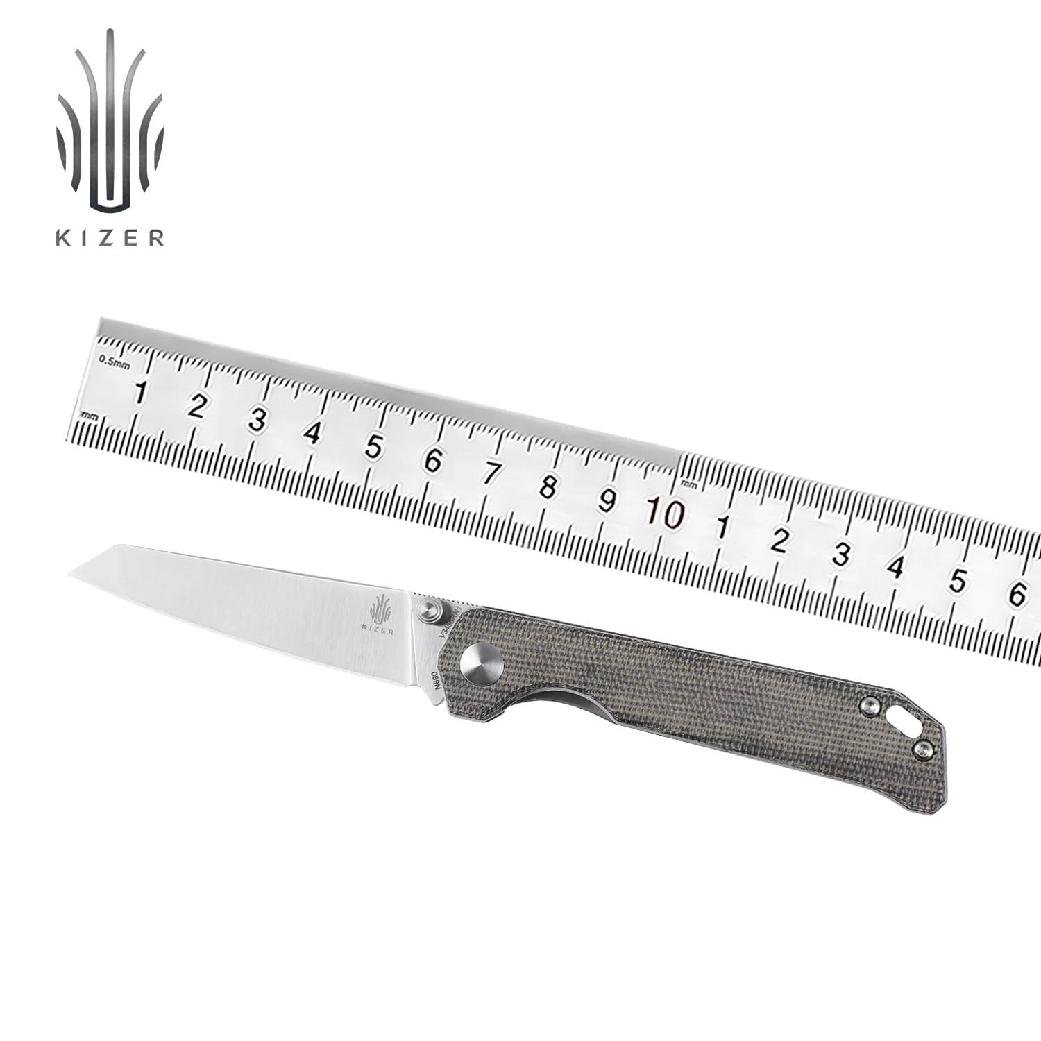 Тактический нож Kizer мини V3458RN1 2021 Новая зеленая ручка из микрокарты отличный для