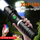 Новейший XHP199 мощный светодиодный фонарик 18650 перезарядка тактический охотничий фонарик мини L2 зум кемпинг рыбалка ручной фонарь