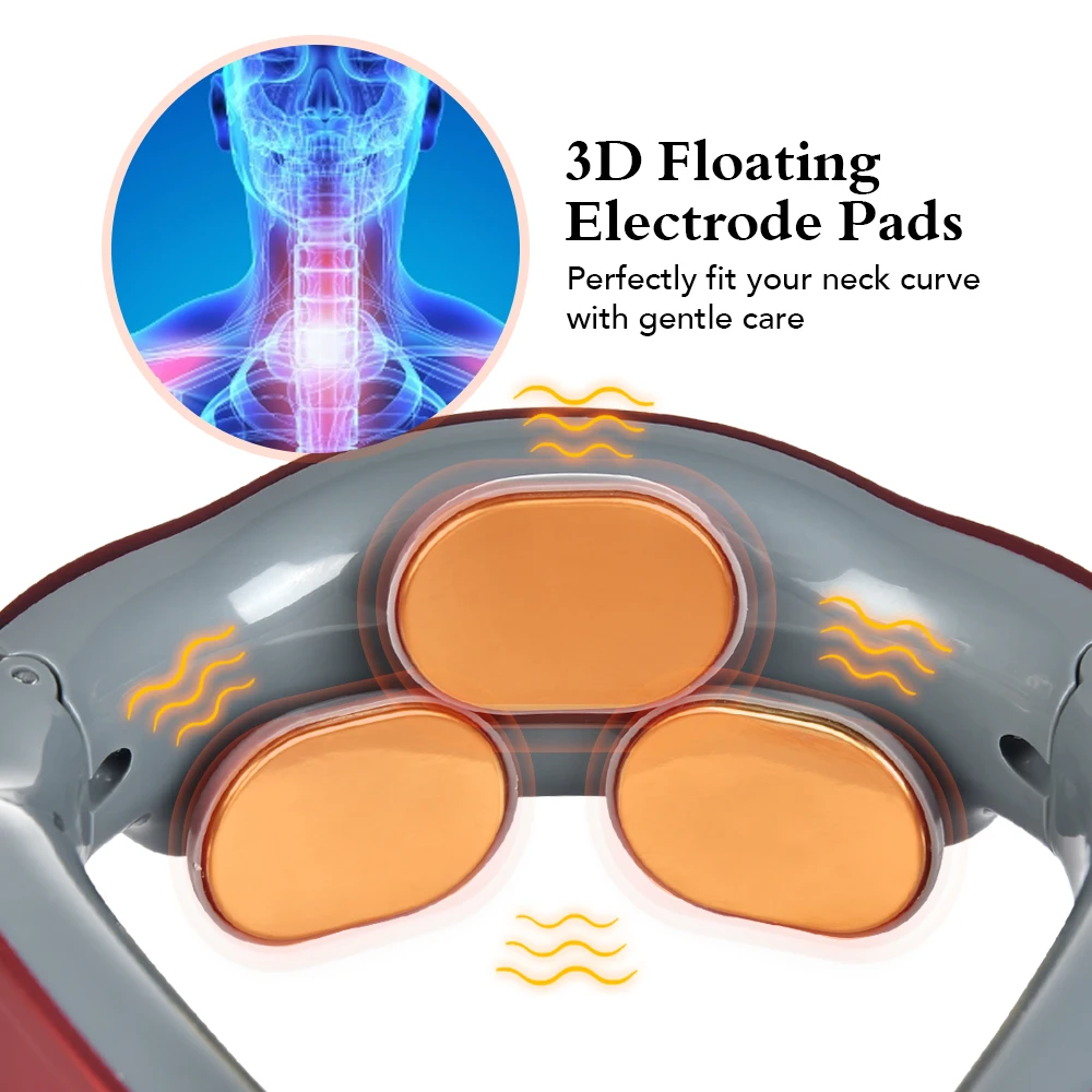 

Smart Electric Neck and Back Pulse Massagers TENS Therapy Heat Cervical Vertebra Relax Pain Kneading Massage Machine Health Care