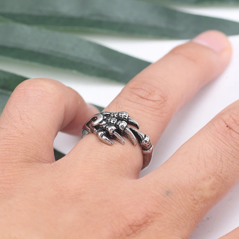 Винтаж Орлиный коготь мужское кольцо для Для мужчин и женщин в готическом стиле