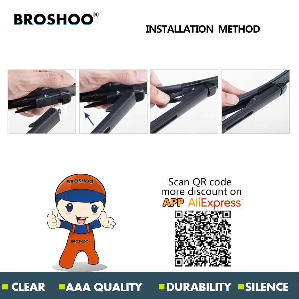

BROSHOO Car Wiper Blade For Buick Enclave, 24+21 Inch Soft Rubber Windshield Wiper Blades Auto Styling Accessories 1Pair