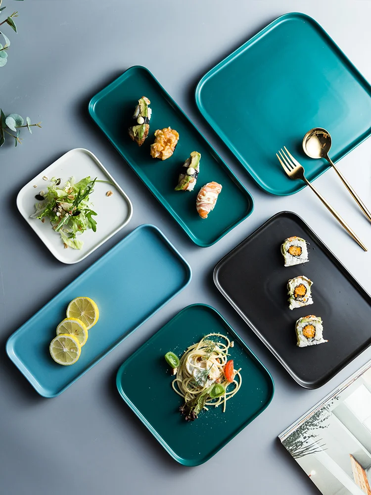 

Withered Nordic Square Ceramic Plate Home Steak Plate Dinner Plate Dessert Plate Breakfast Plate Western Dinner Plate Tableware