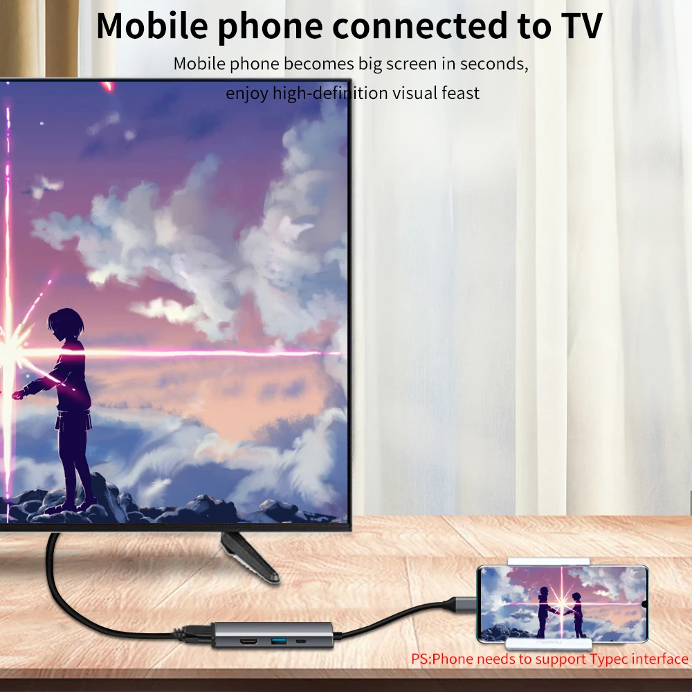 Usb-концентратор TISHRIC Usb 3 0 HDMI-совместимый адаптер 4K Type C кабель для Huawei Mate 40 Pro MacBook
