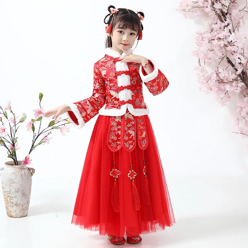 Зимнее платье для девочек с цветочным узором подружки невесты китайские