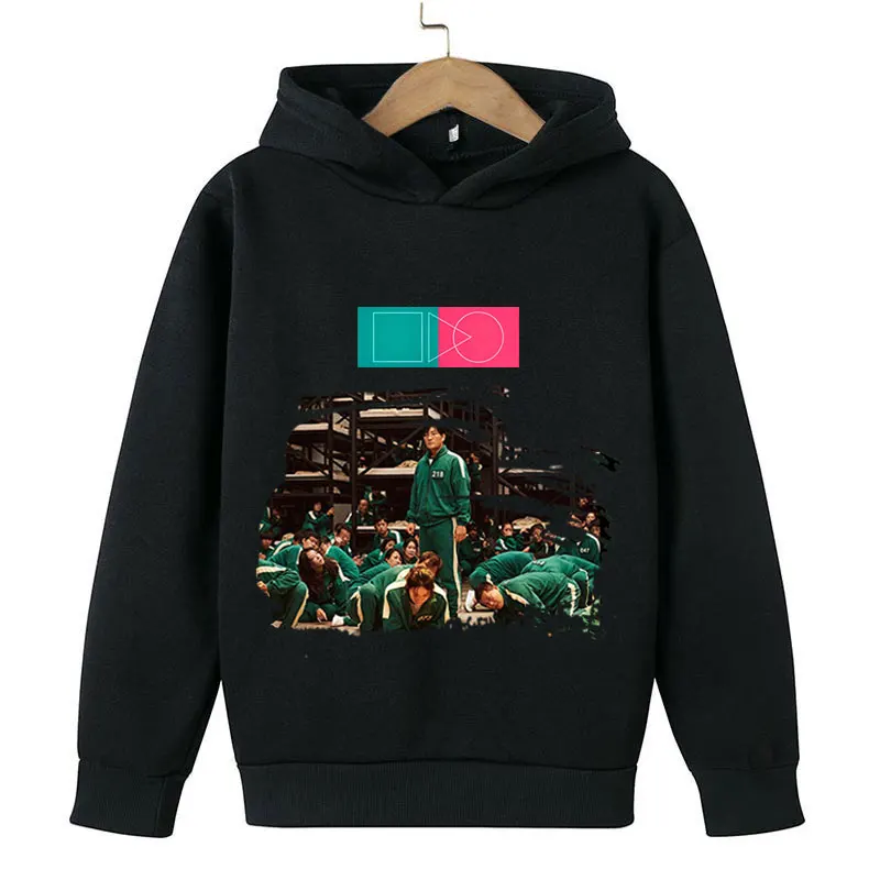 

Hoodie Men's Women's Unisex Hip Hop Hedging Korea Harajuku Streetwear Autumn Boys Girls Games Squid Black Top