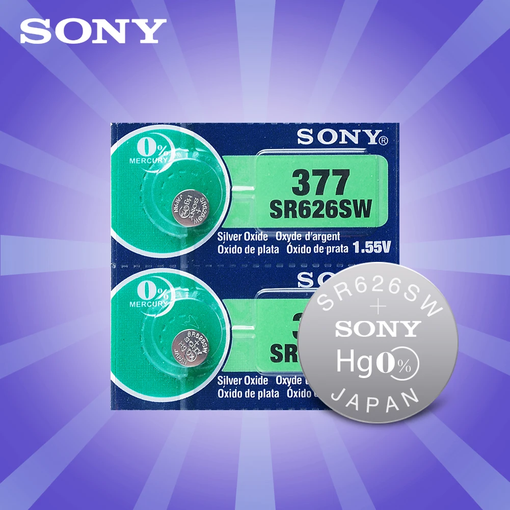 2 шт для sony 1,55 V AG4 батарея SR626 377 LR626 LR66 SR66 SR626SW 377A кнопка сотовый часы монета G4 батареи для гаджетов часы